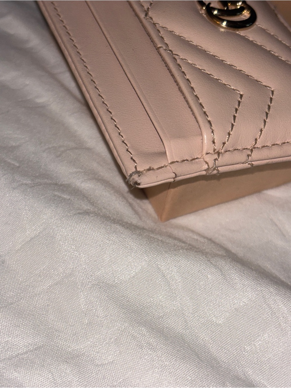 Pink Quilted Gucci Card Holder with Logo - Picture 5 of 8